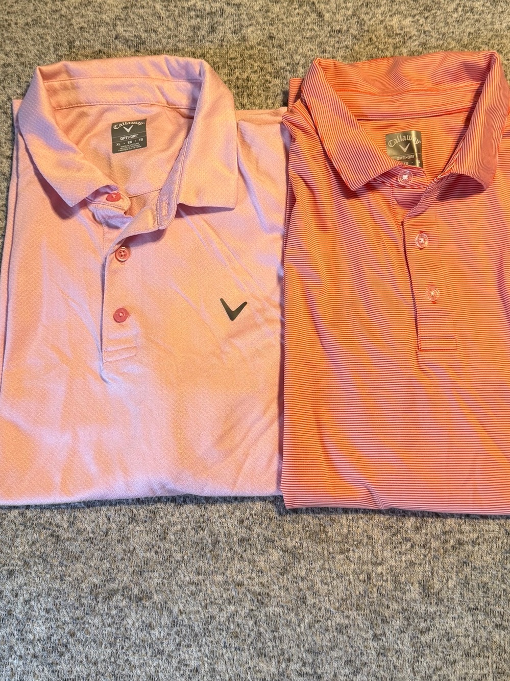 Callaway Pink and Coral Men's Golf Polo Duo